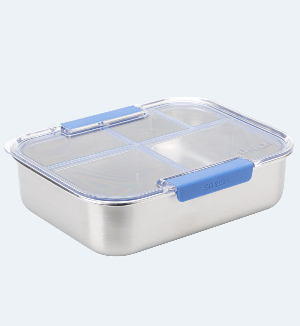 Smash eco-friendly 8-piece lunch kit - blue color - box with 3
