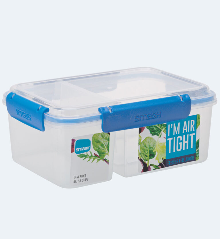 Food Storage 2L Divided Rectangular Container BPA Free Smash